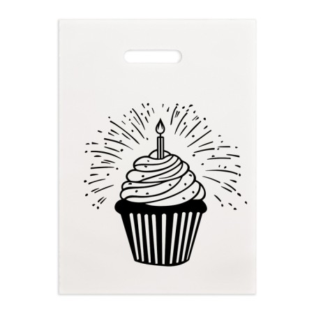 Polyethylene "holiday" white-black 30x40 cm 50 μm