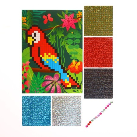 System mosaic "Parrot", EVA stickers + rhinestones-2
