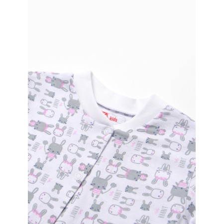 Fufaika (blouse) children's "bunnies", white/pink color, height 62-1