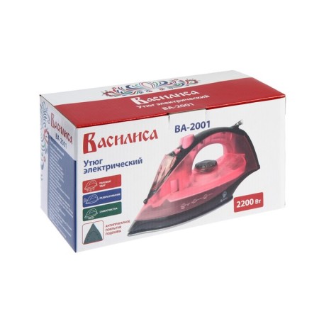 Iron "Vasilisa" VA-2001, 2200 W, anti-stick sole, 120 g/min, 160 ml, pink-7