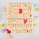 Lnut frame "Alphabet", alphabet of letters: 6 cm, tablet size: 42 × 22 cm