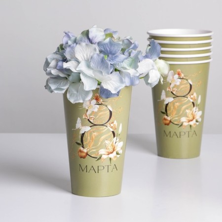 A glass for flowers "March 8", 350 ml-3