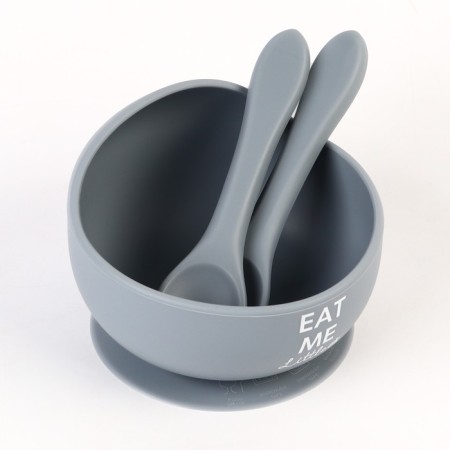 Baby plate on a suction cup and cutting devices M&B, gray-8