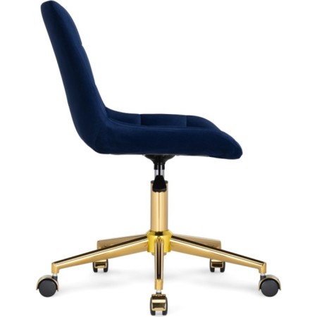 Computer chair Chester Metal/velor, gold/blue 49x60x84 cm-1