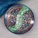 Menzhitsa Rishtan ceramics "Flowers", 18 cm, 2 section, blue