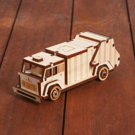 Wooden designer. Cross model "garbage truck"