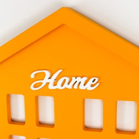 Wall -wall decor with a shelf tree "House" yellow 31x9.4x22.2 cm-2