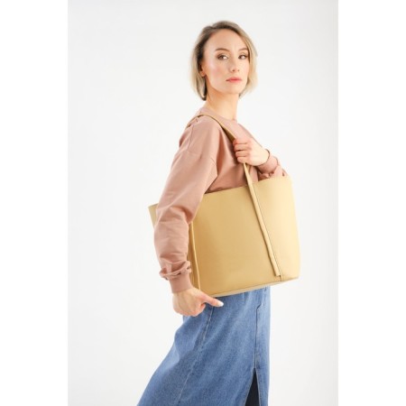 Zipper bag with lightning, beige color-3