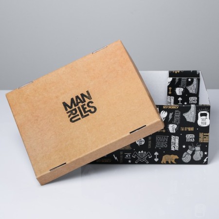 Gift folding box, packaging, “brutality”, 31.2 x 25.6 x 16.1 cm-5