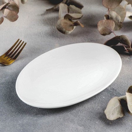 Oval porcelain oval porcelain olivia, 13.5 × 20 cm, white color-1