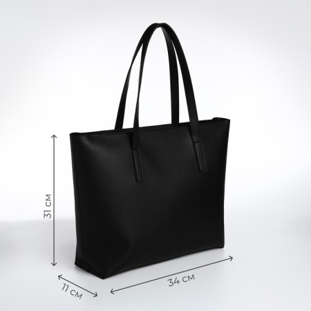 Female bag Textura, chover, large size, black color-1
