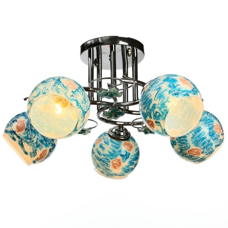 Economic Service Chandelier "Rosary", 5x40W E27, chrome 53.5x53.5x26 cm-1