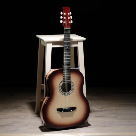 Acoustic guitar is 6 string, Menz. 650mm, strings metal, head with grooves