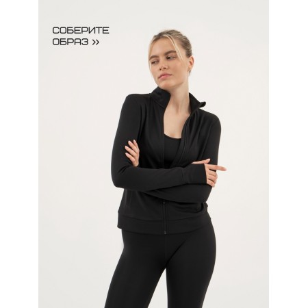 Longslit female Resport, on a zipper, p. 48, the color is black, basic, with a long sleeve-9