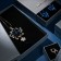 The pendant "Flower" is magical, the color is blue-white in silver, 70cm