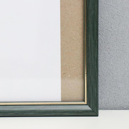 Photo frame plastic 35x35 cm, green with gold (plastic screen)-1