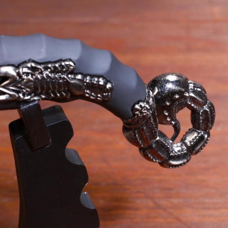 Souvenir knife on the stand, scorpion on the blade and handle, 53.5 cm-3
