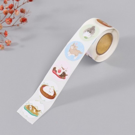 Stick Paper "kittens" d = 2.5 cm 252 pcs in roll-1