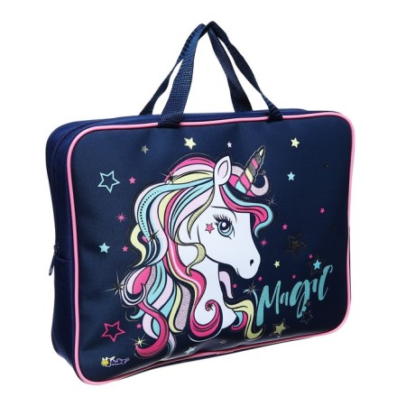 Folder with A4 handles, 350 x 265 x 80 mm, textile, handle, PMD 4-22 "Unicorn" 70056-1