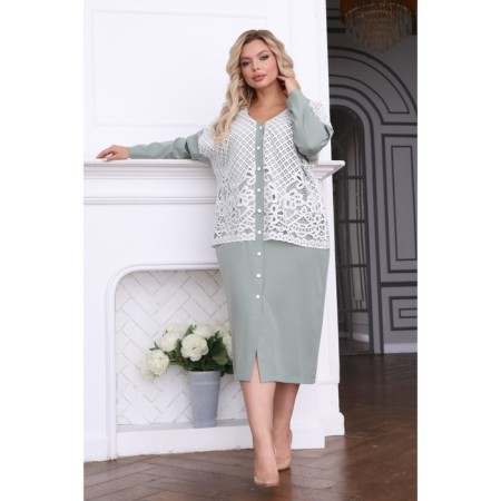Women's dress, size 54, khaki color-8
