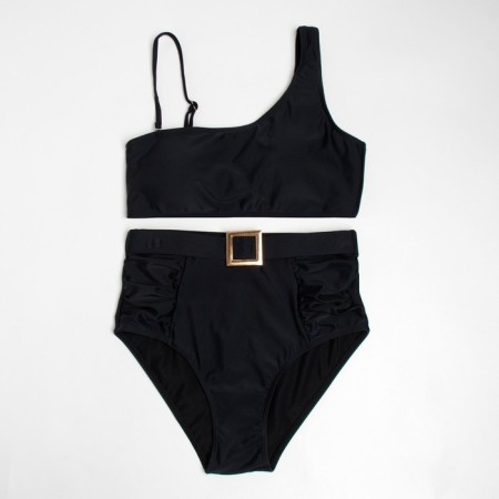 Swimsuit female separate minku with a strap black color, size 44-5