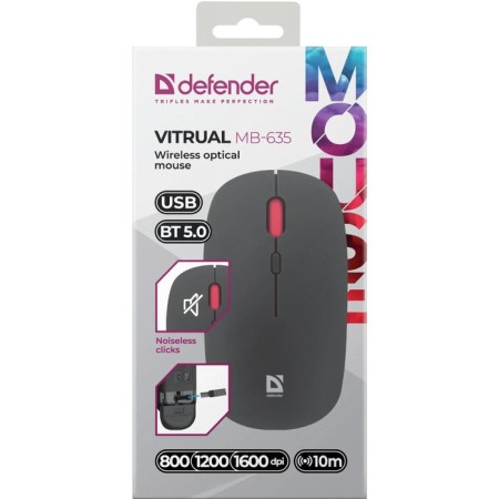 Mouse Defender Vitrual MB-635, wireless, optical, 1600 dpi, 500 mAh, USB, black-4