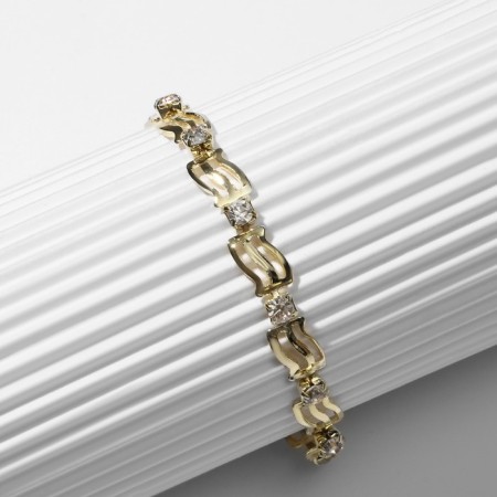 Bracelet with rhinestones "Flinking" wave, color mix, l = 17 cm-1
