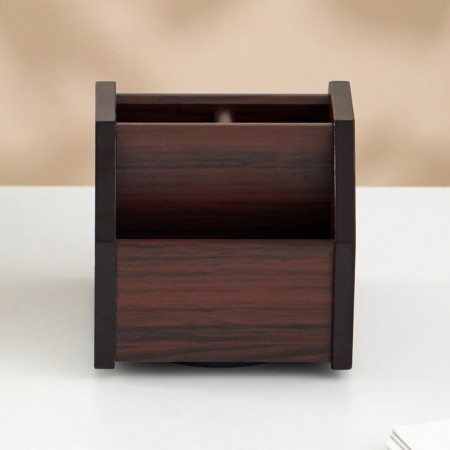 Organizer 4 sections, rotating, under a red tree with varnish. Kantiki, 12x12x12 cm, mix-1