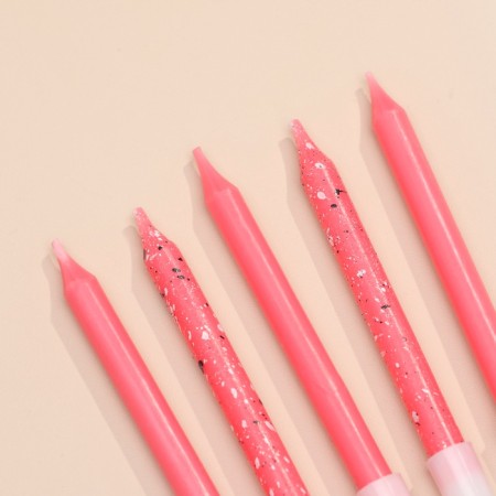 Candles for the cake "Brilliant party", 6 pcs, pink-2