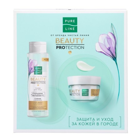 Gift set Pure Beauty Protection line: Toner, 110 ml + Face fluid cream, 45 ml-2