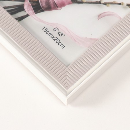 Photo frame plastic 15x20 cm "striped texture" olive, white 18x23 cm-2