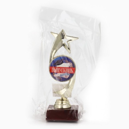 The figure on the graduation "graduate", gold, red stand, 18 x 6 x 6.5 cm.-6