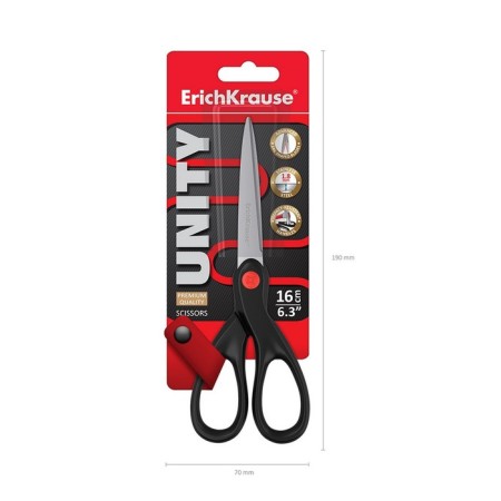 Scissors Erichkrause Unity, 16 cm, black-4