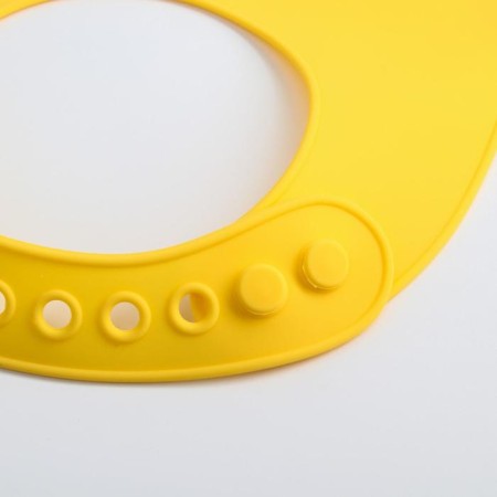 Bibslate for feeding "crocodile" silicone with pocket, yellow/white color-3