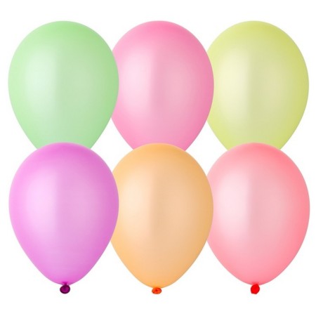 Latex ball 12 ", Neon, set of 100 pcs., Mix color