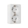 Rosette "Elect" RS 16-017, 16 A, 250 V, double, open, with salary, installation. Panel, white