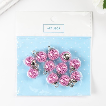Suspension decorative for creativity glass "ball - balls" d = 1.6 cm set 10 pcs-2