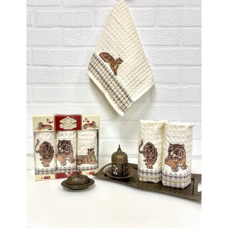 A set of wuffed napkins Diva Afrodita Ceylin "Tiger", size 35x50 cm, 3 pcs-2