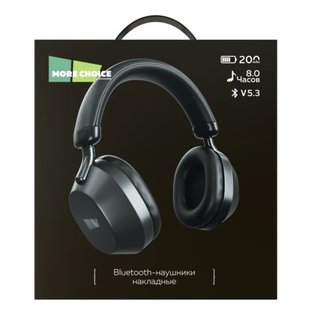Headphones More Choice HW55, wireless, invoices, microphone, BT V5.3, 200 mAh, black-5