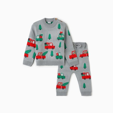 Knitted crumb set I "cars", height 80-86 cm