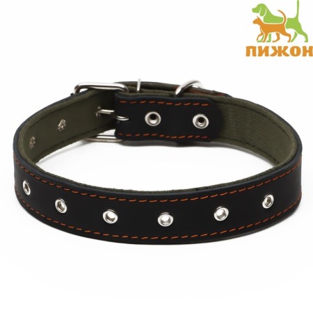 Collar combined leather/tarpaulin, dimensionless, 70 x 3.5 cm, Osh 25-60 cm, black