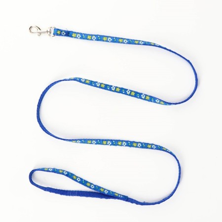 The set of stitched "flowers", leash 120 x 1 cm, OG 23-35 cm, dark blue-5