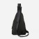 Male sling bag from textiles, headphones, green color