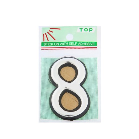 Door number "8", plastic, chromium color-3