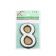 Door number "8", plastic, chromium color