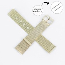 Watch strap, 18 mm, stainless steel, L-18.5 cm, studs in the kit