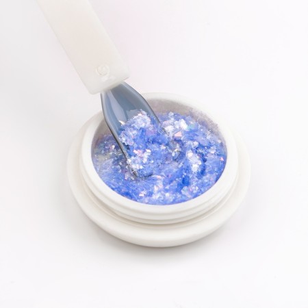 Opal powder for decor, in a jar, blue color-4