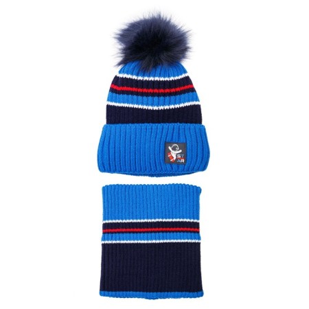 Set for a boy: hat, snood, size 52-2