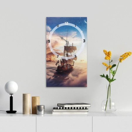 Carty clock is wall-mounted, series: interior, "ship in heaven", smooth move, 35 x 60 cm-6