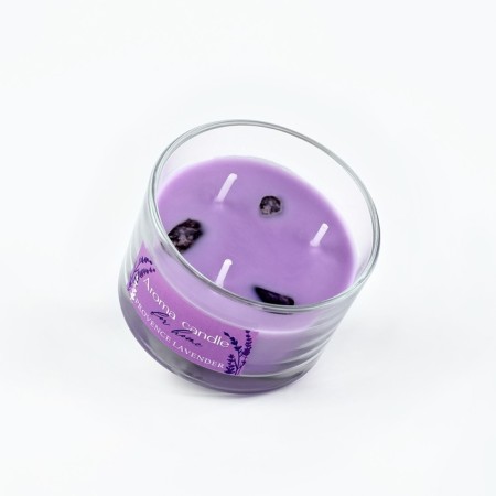 Aromatic candle with natural stones "For Home": Lavender, 5 x 7.5 cm.-4